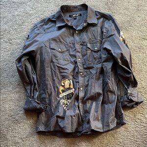 Ed Hardy Eagle Studded snap shirt